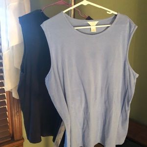 CJ Banks set of two tanks - medium blue and navy- size 2X